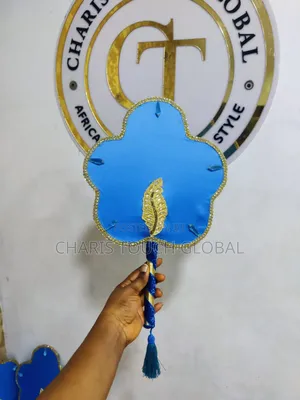 Set of Tourquoise Blue Aso-Ebi Handfans( 10pcs)