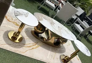 Unique Marble Center Table With Two Side Stools