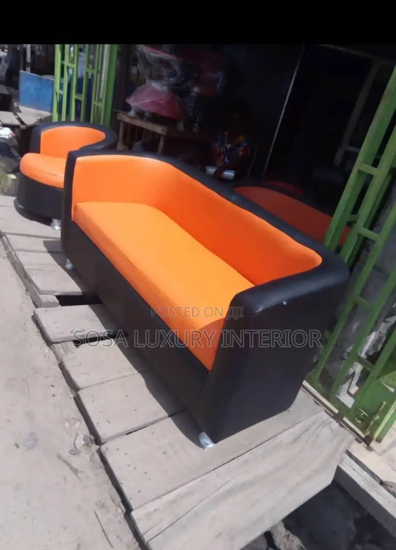 Modern Orange Bucket Sofa Set( 3 Seaters )