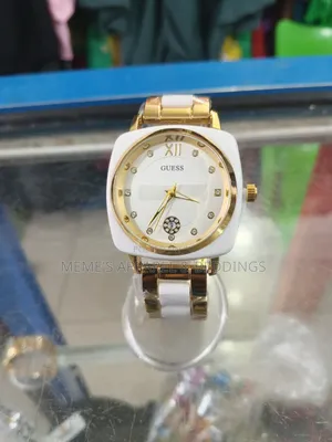 White and Gold Guess Wristwatch