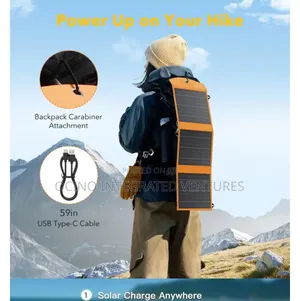 Portable Fast Charging Solar Power Bank With Foldable Solar Panel