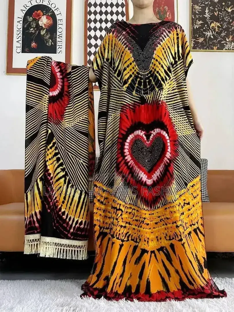 Luxury Cotton Bubu Gown for Ileya, Free Size Classy