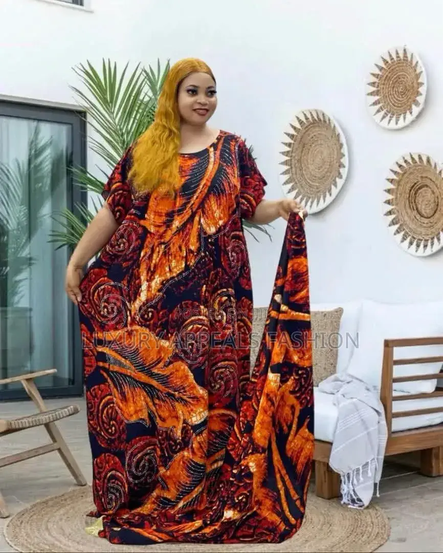 Luxury Cotton Bubu Gown for Ileya, Free Size Classy