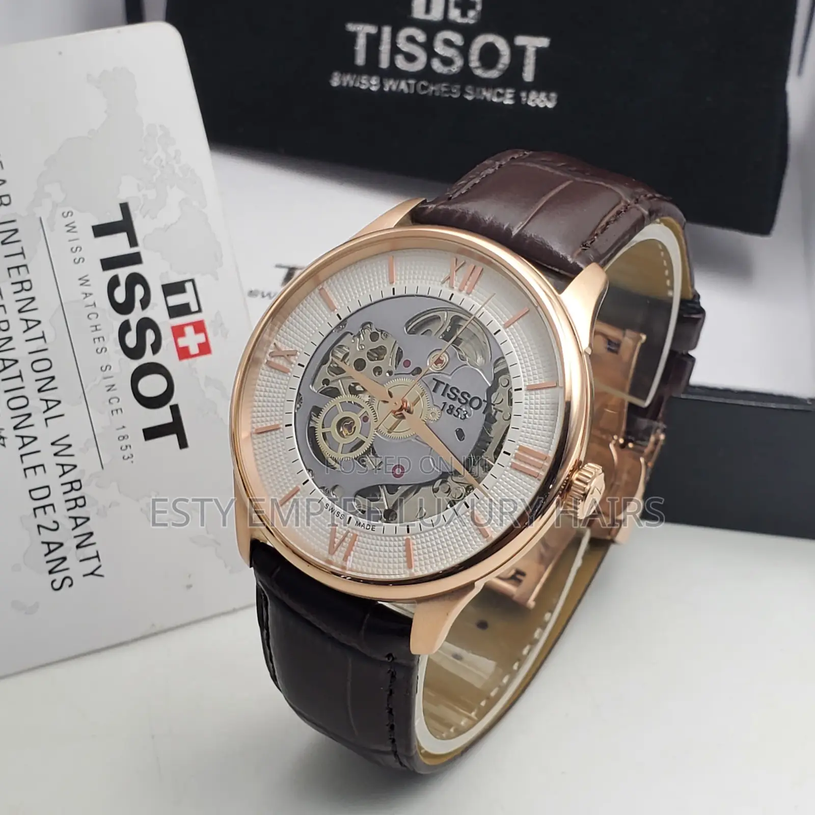 High Quality Tissot Skeleton Automatic Leather