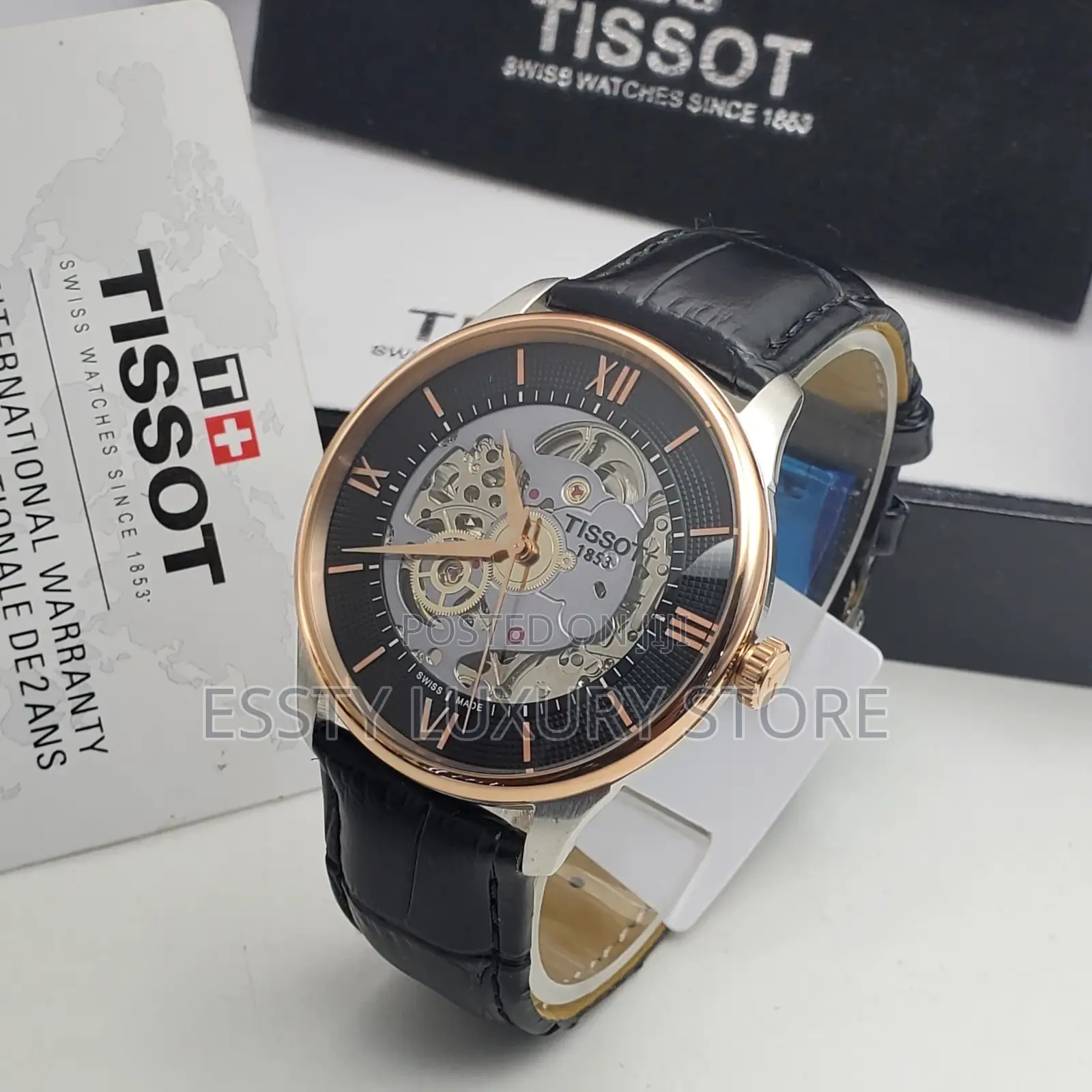 High Quality Tissot Skeleton Automatic Leather