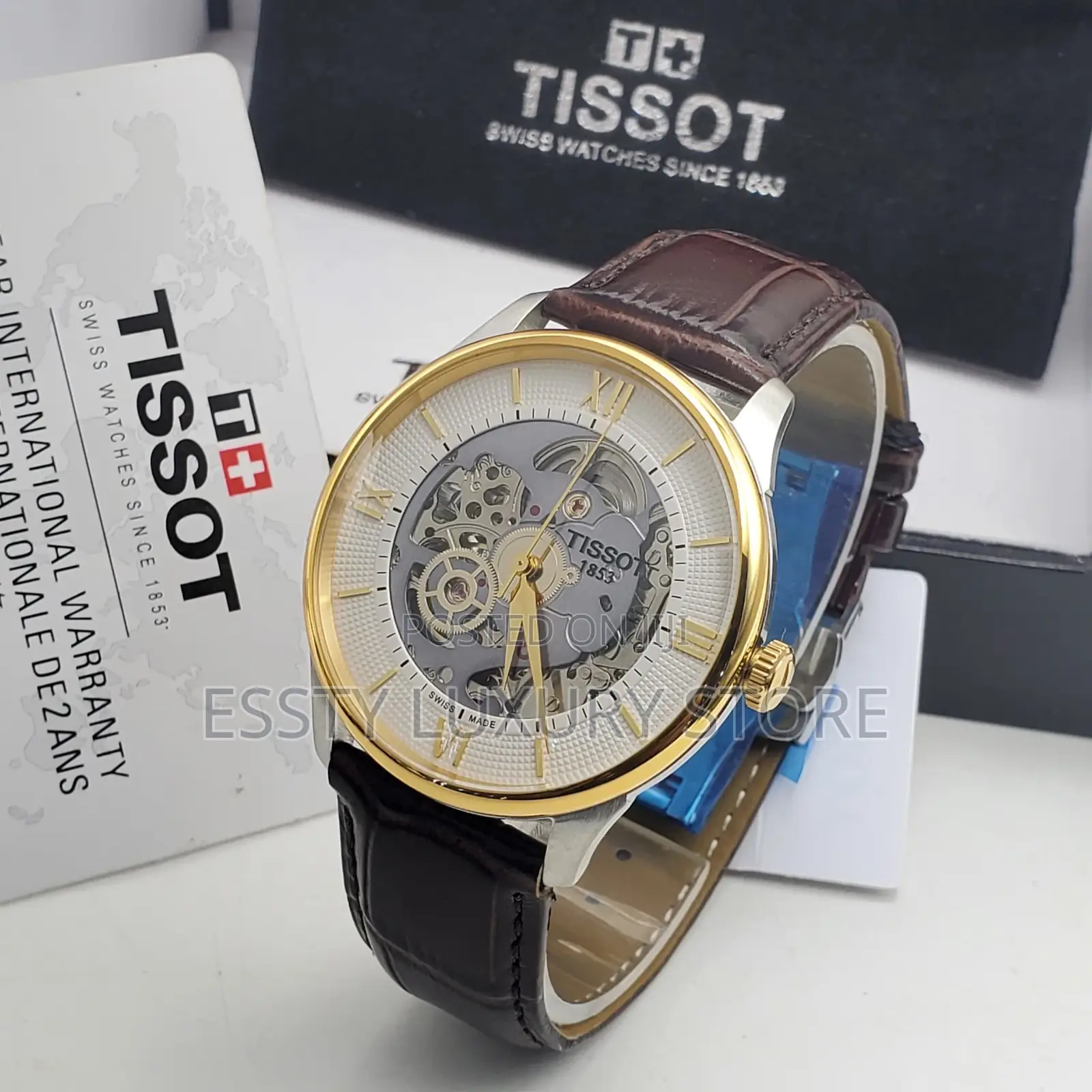 High Quality Tissot Skeleton Automatic Leather