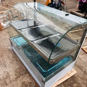 3 Plate Curved Glass Food Display Warmer