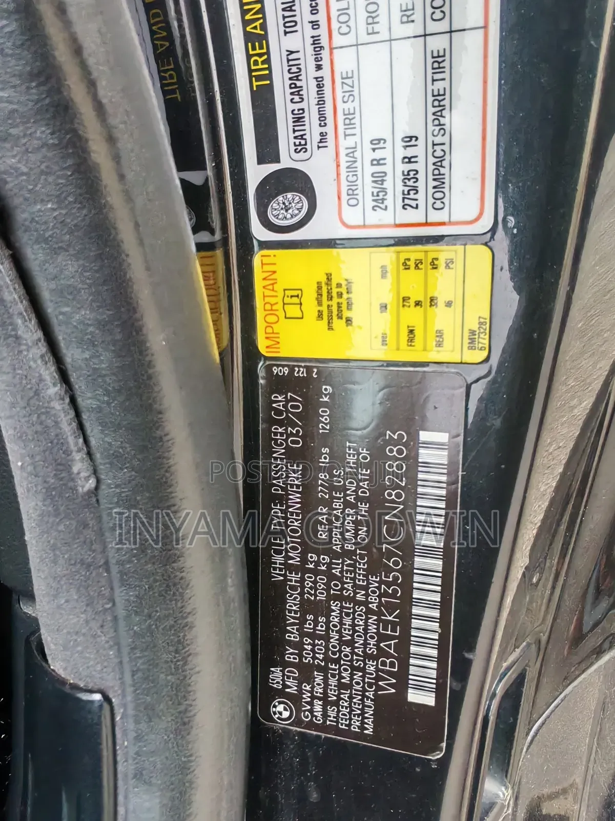 BMW 6 Series 2007 Black