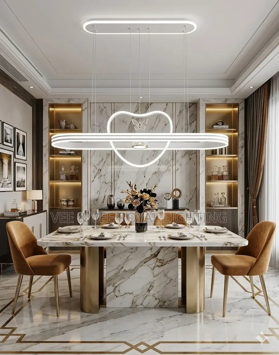 Luxury Heart Led Pendant Chandelier - For Dinning and Kitchen Island
