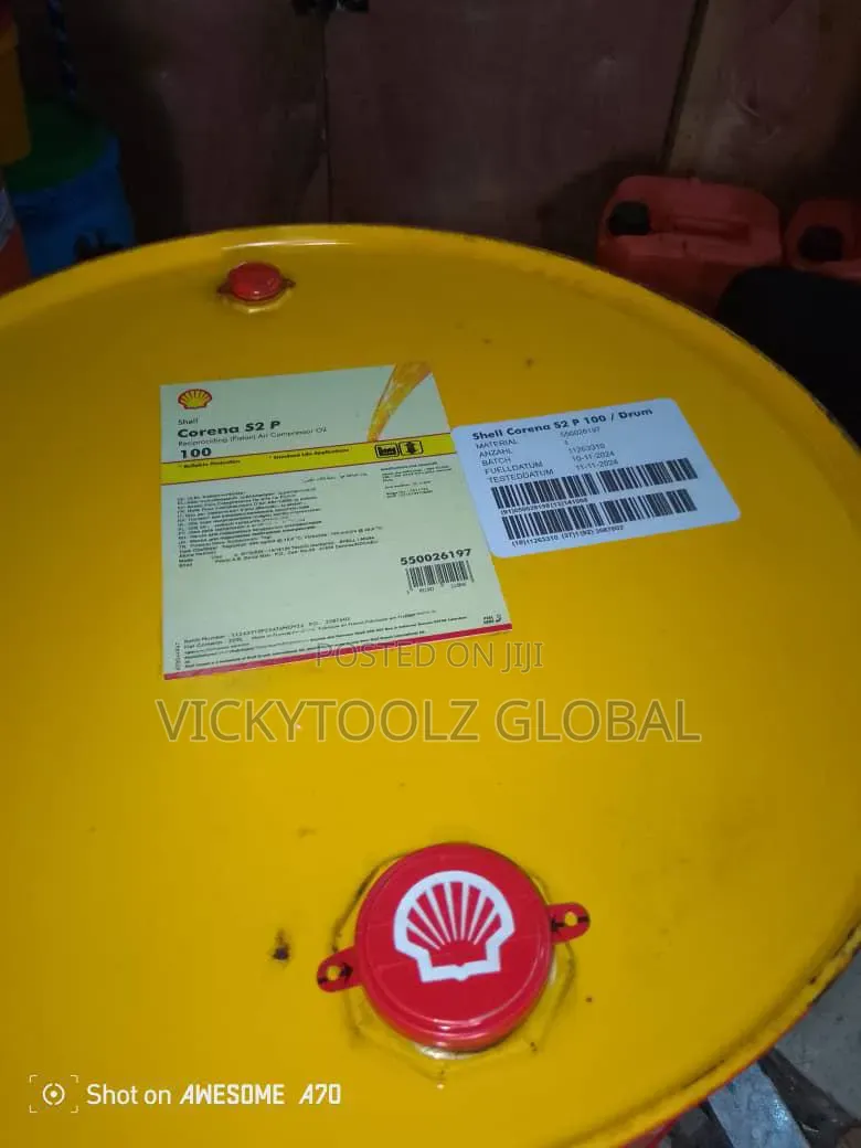 Shell Corena S2 P 100 Reciprocating Piston Air Compressor Oil Drum ...
