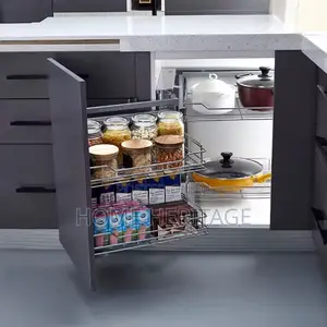 Chrome Pull-Out Plate Rack – Modern Kitchen Cabinet Organizer