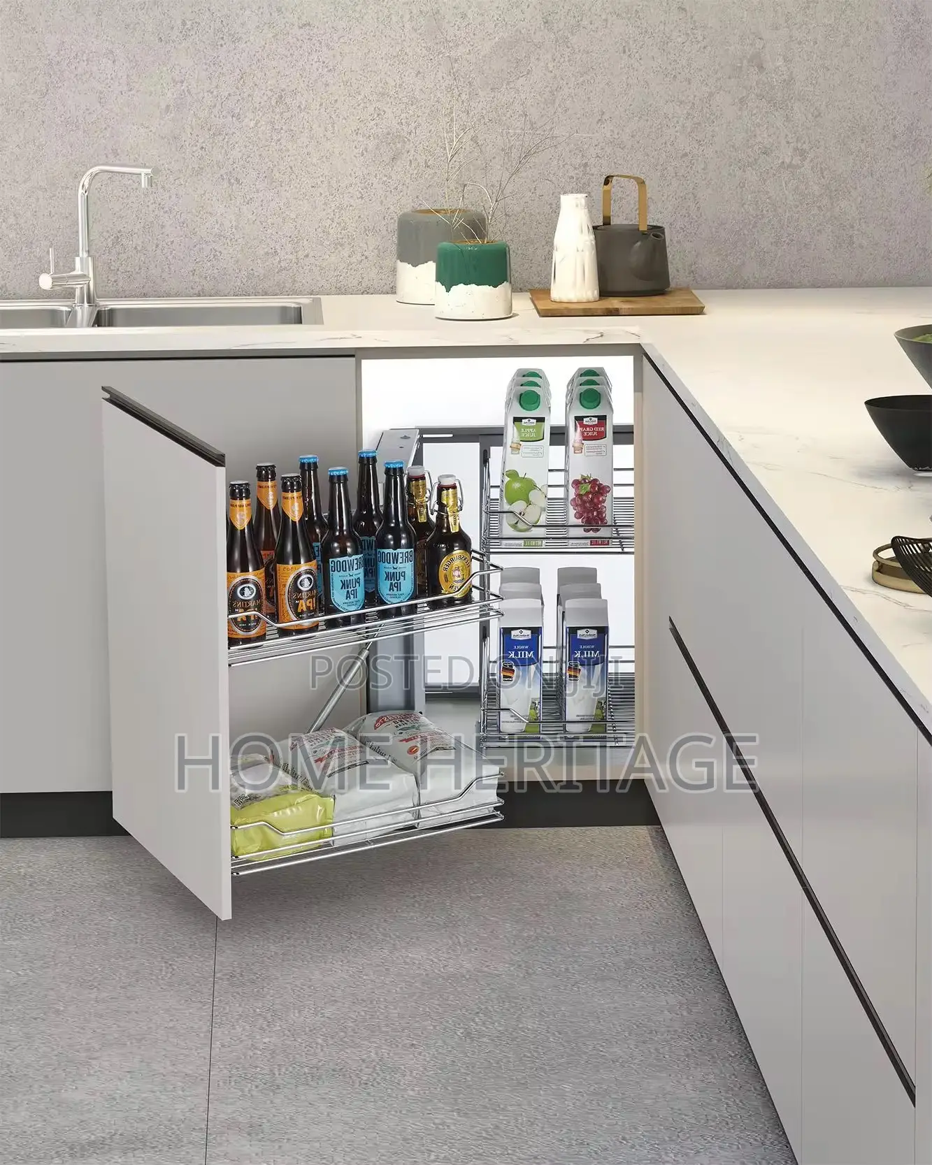 Chrome Pull-Out Plate Rack – Modern Kitchen Cabinet Organizer