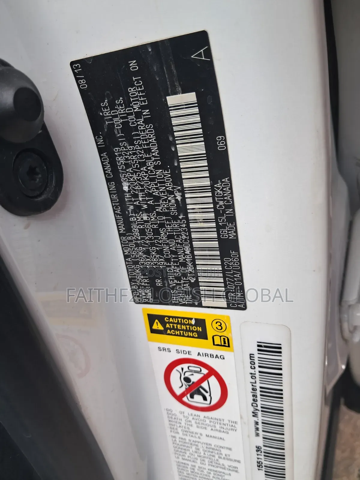 Lexus RX 350 FWD 2013 White