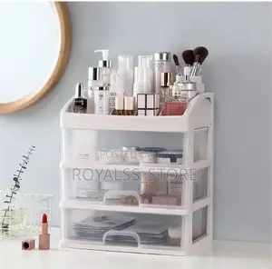 Beautiful Makeup Storage Box With 3 Drawer Cosmetic Display Cases