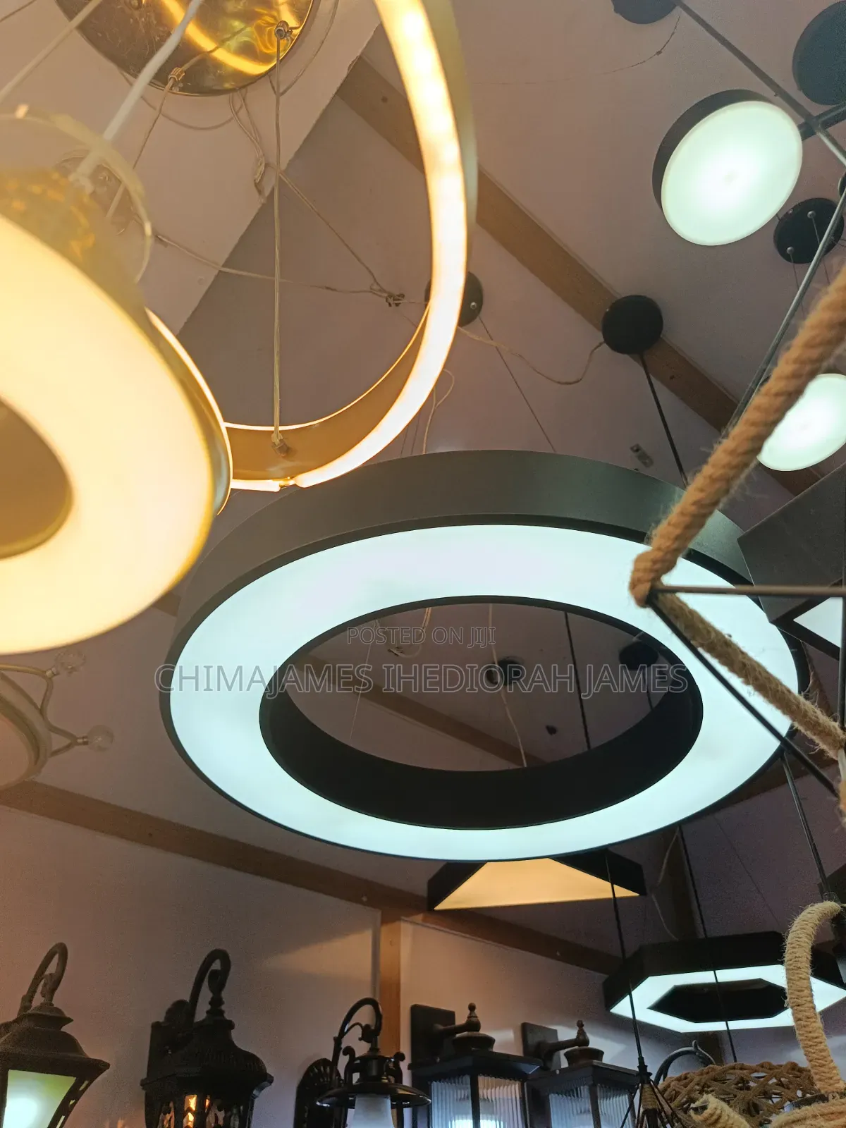 Creative Hexagonal Led Lamps Office Chandelier Round Simple Y-Shaped