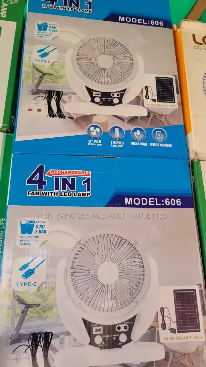 4in1 Rechargeable Solar Lamp and Fan
