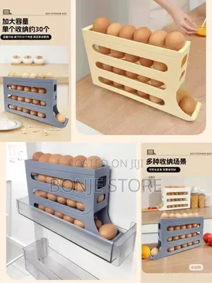 4 Layers Slide/Roll Out Egg Storage Rack - 30 Pieces Storage at a Go