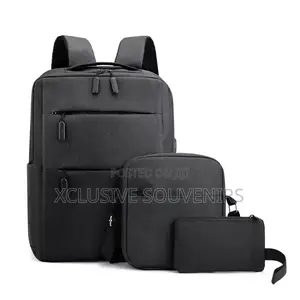 Three-piece Set Usb Laptop Backpack