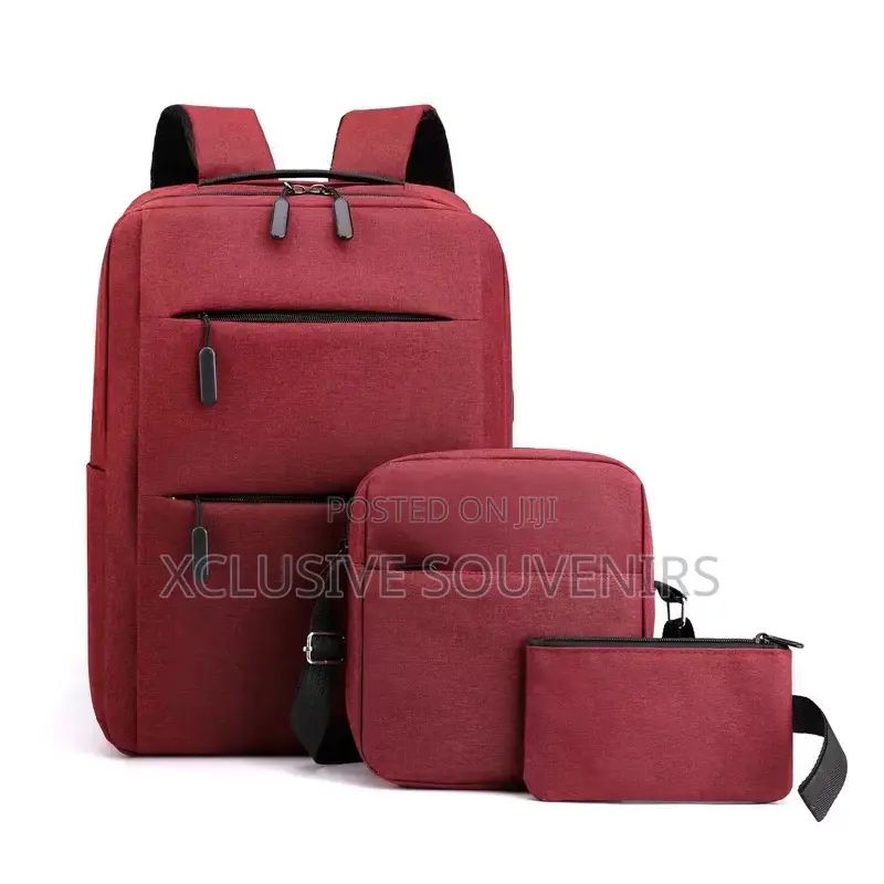 Three-piece Set Usb Laptop Backpack