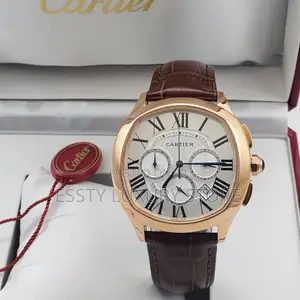 High Quality Luxury Cartier Chronograph Leather Strap