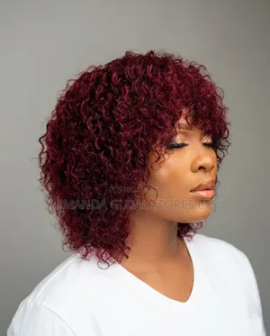 Human Hair Jerry Fringe Wine Color
