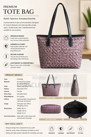 Woven Leather Tote Bag.