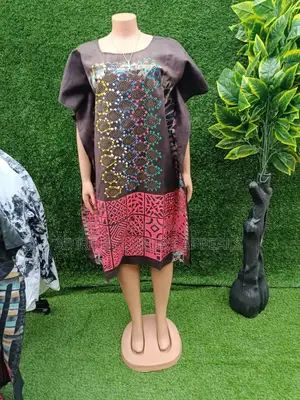 Comfort + Elegance = This Beautiful Adire Batik Bubu Short Gown ”