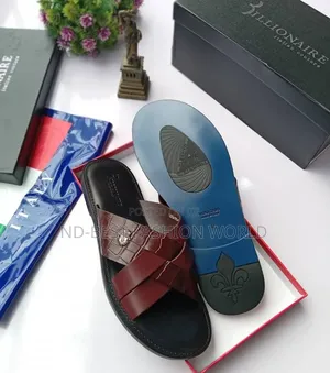 Blue Billionaire Leather Slippers