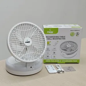 8 Inches Iwin Wall Mounted Foldable Rechargeable Rotating Fan.