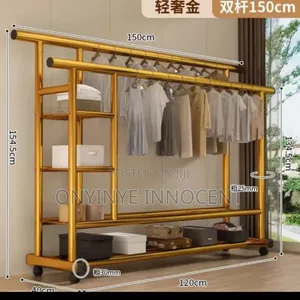 Double Rod Heavy Duty Metal Garment Rack Clothes Hanger