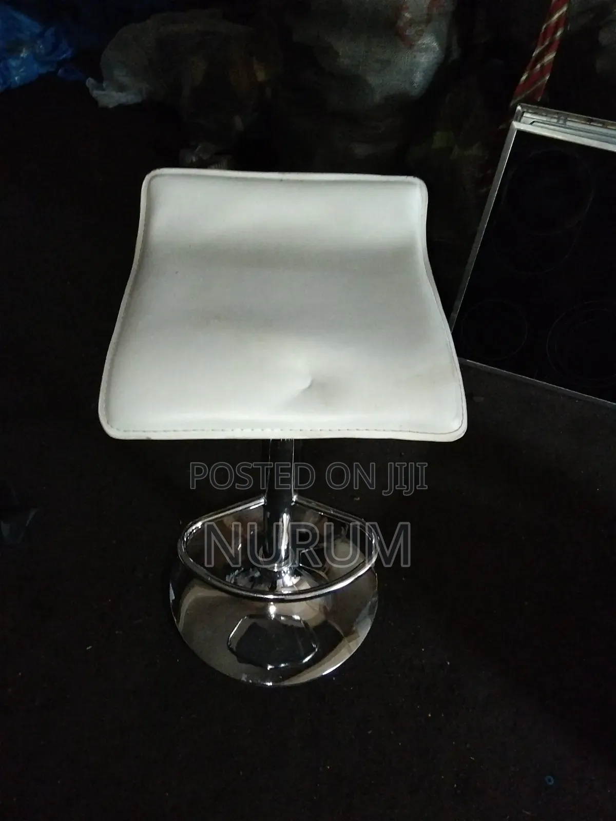 White Adjustable Stool