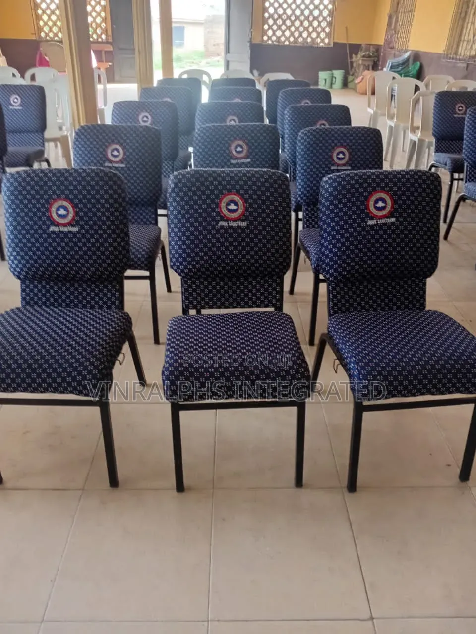 Pattern Fabrics Church Chair With Logo