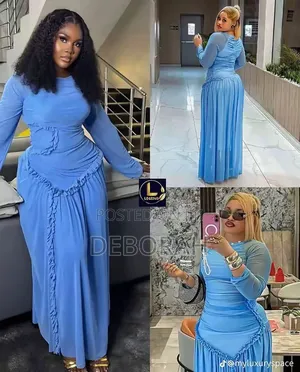"Zara Inspired Azure Blue Ruffle Maxi Dress — One Size