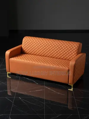 Premium Luxury Orange Quilted 3-Seater Sofa