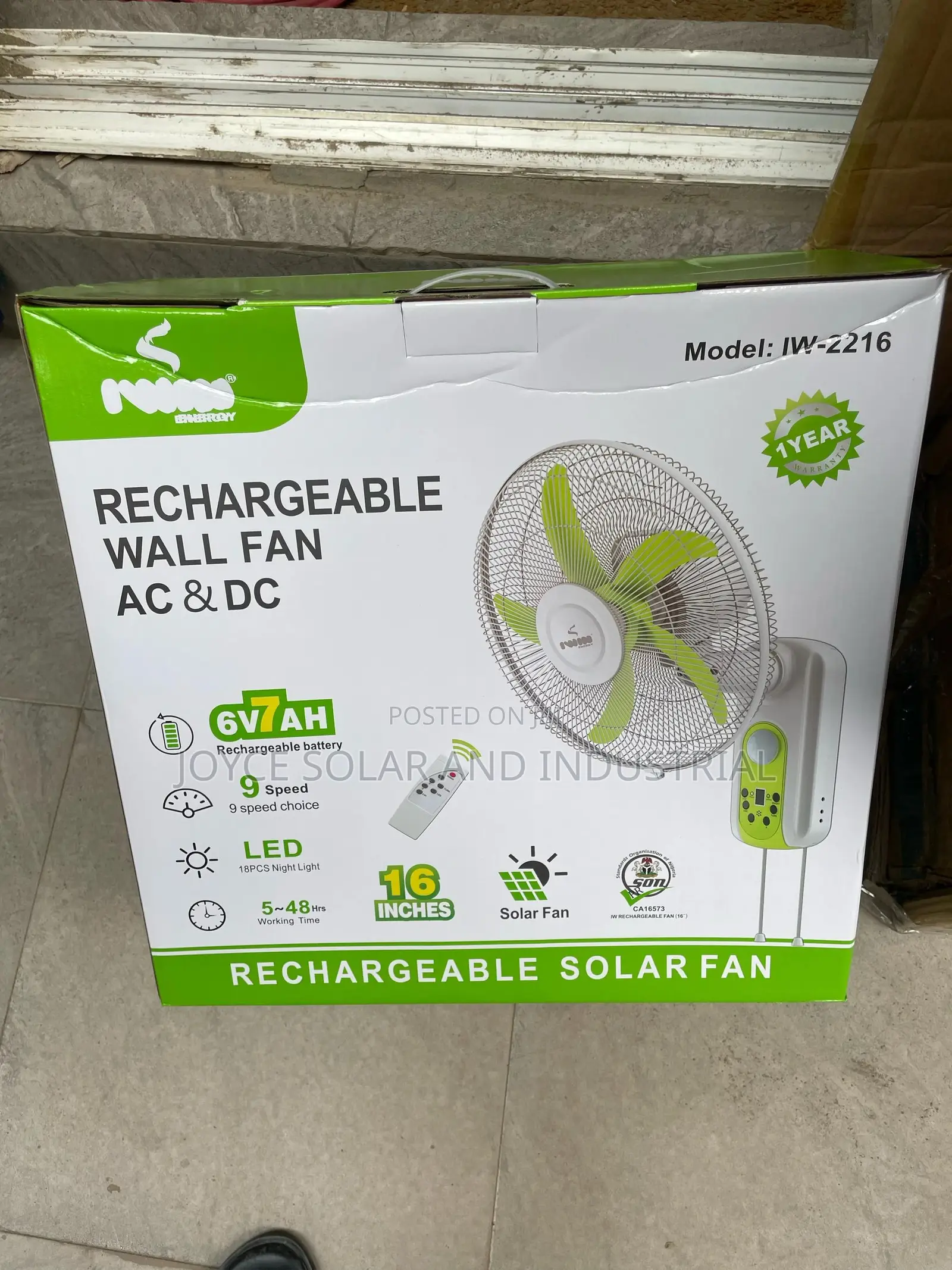 16” Solar Wall Fan
