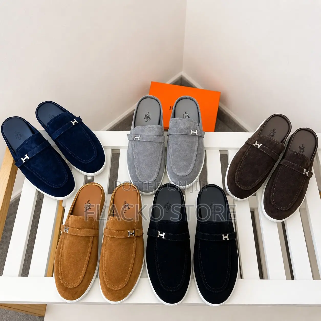 Original Hermes Suede Mules