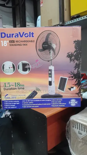 Duravolt 18” Rechargeable Standing Fan (4-in-1)