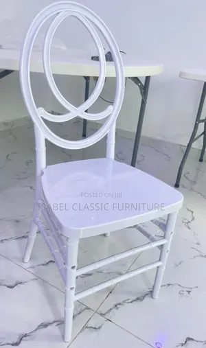 Imported White Channel Events Chairs With Cushion