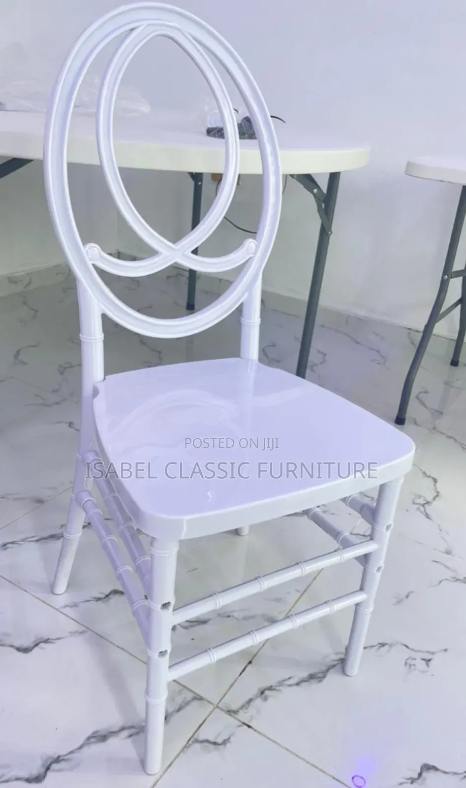 Imported White Channel Events Chairs With Cushion