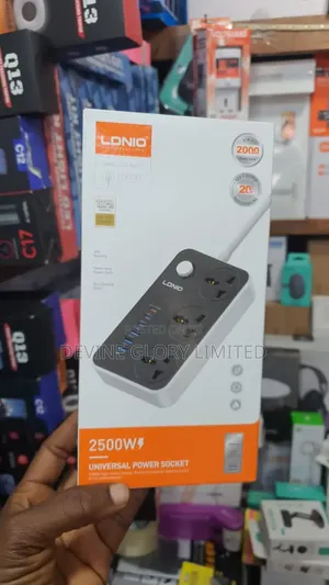 Ldnio 2500w Power Strip With Usb-C Pd Fast Charging