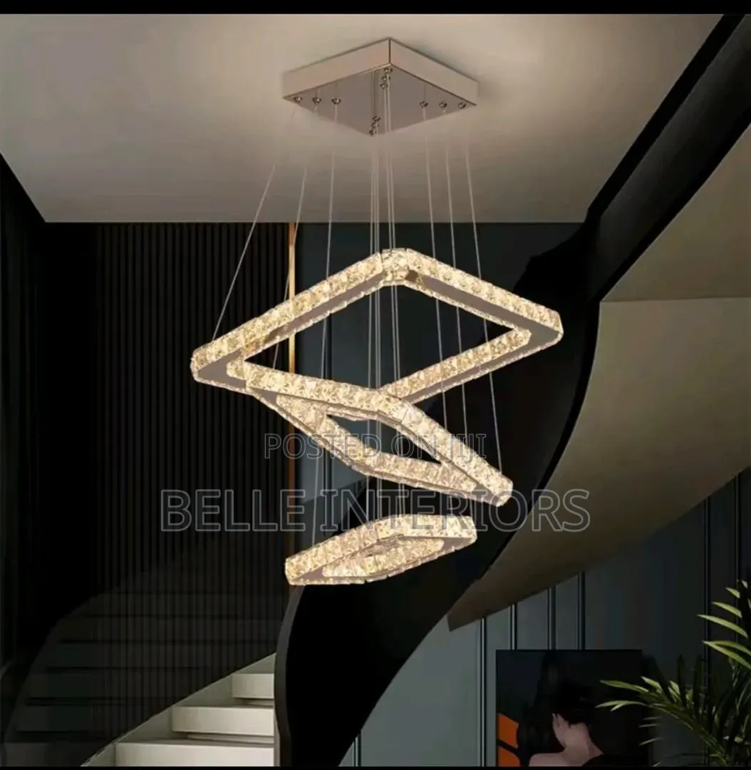Modern Square Crystal Chandelier