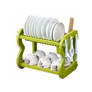 Plastic 2 Layers Dish Rack And Drainer
