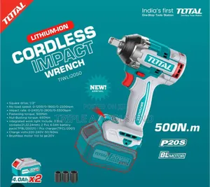 Total Li-Ion 20v Impact Wrench (With 2 X Batteries Charger)Tiwli2050