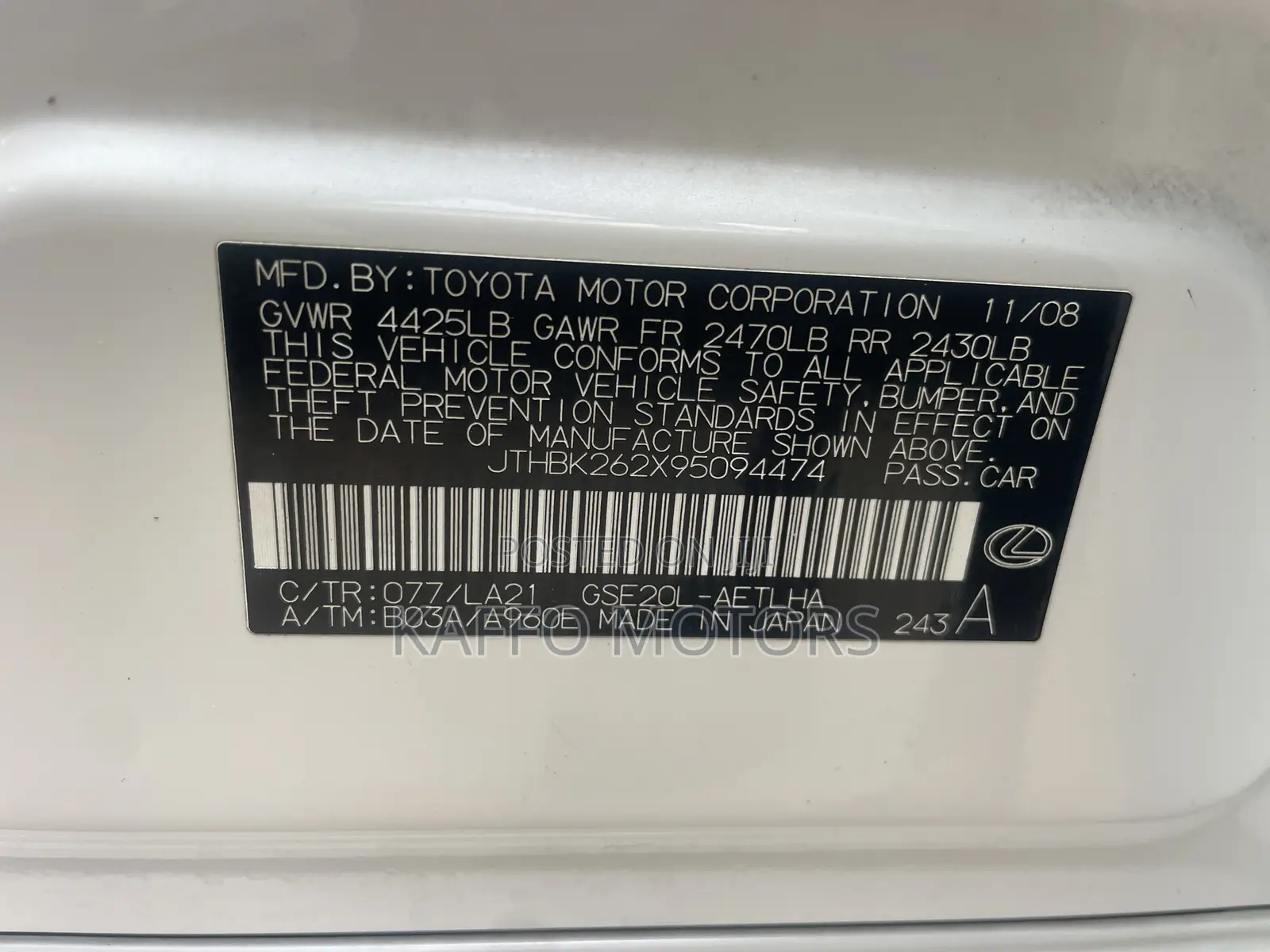 Lexus IS 250 2009 White