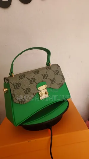 Luxury Monogram Handbag Black Beige With Gold Clasp