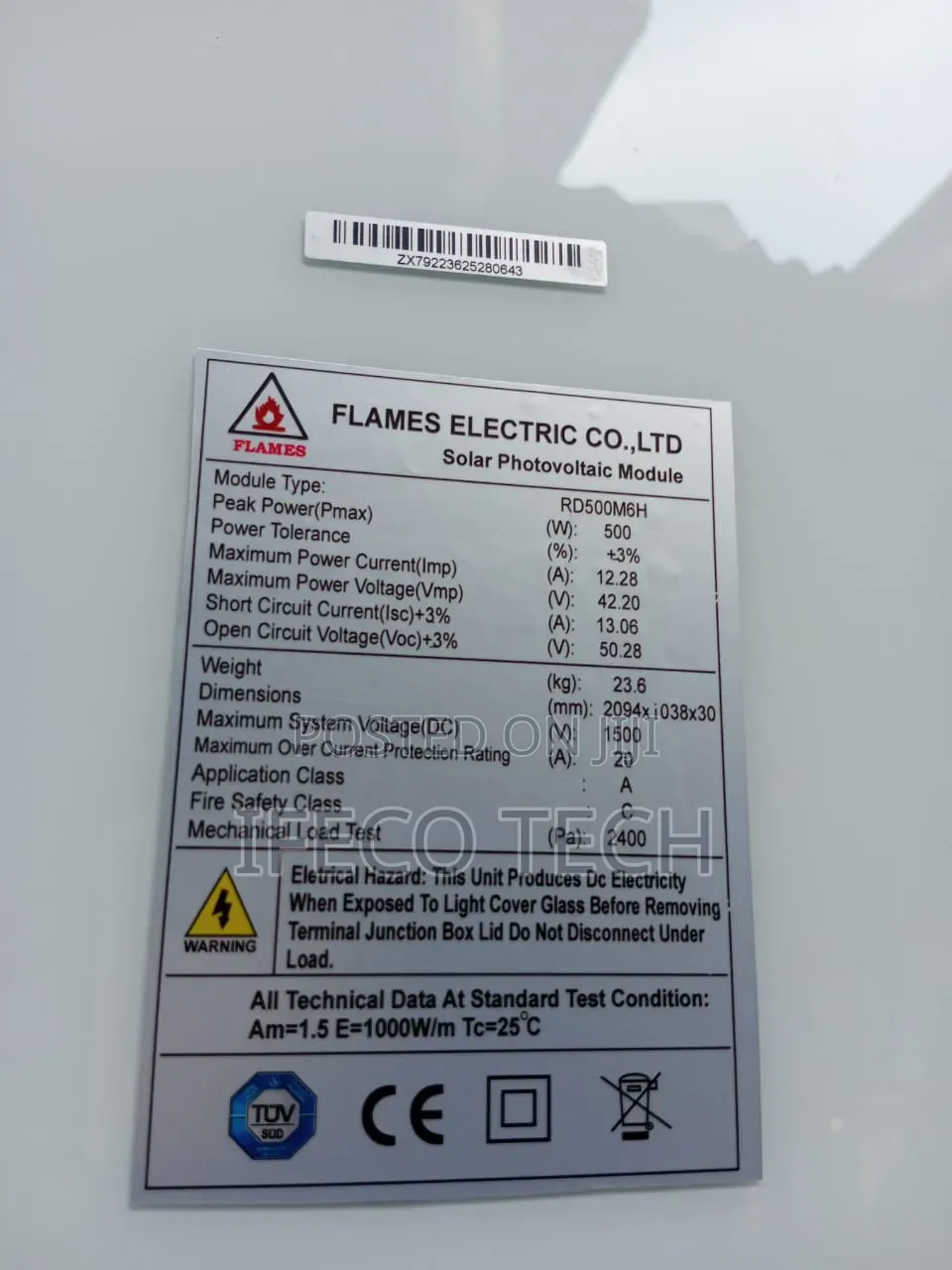 500w Flames Solar Panel Monocrystalline