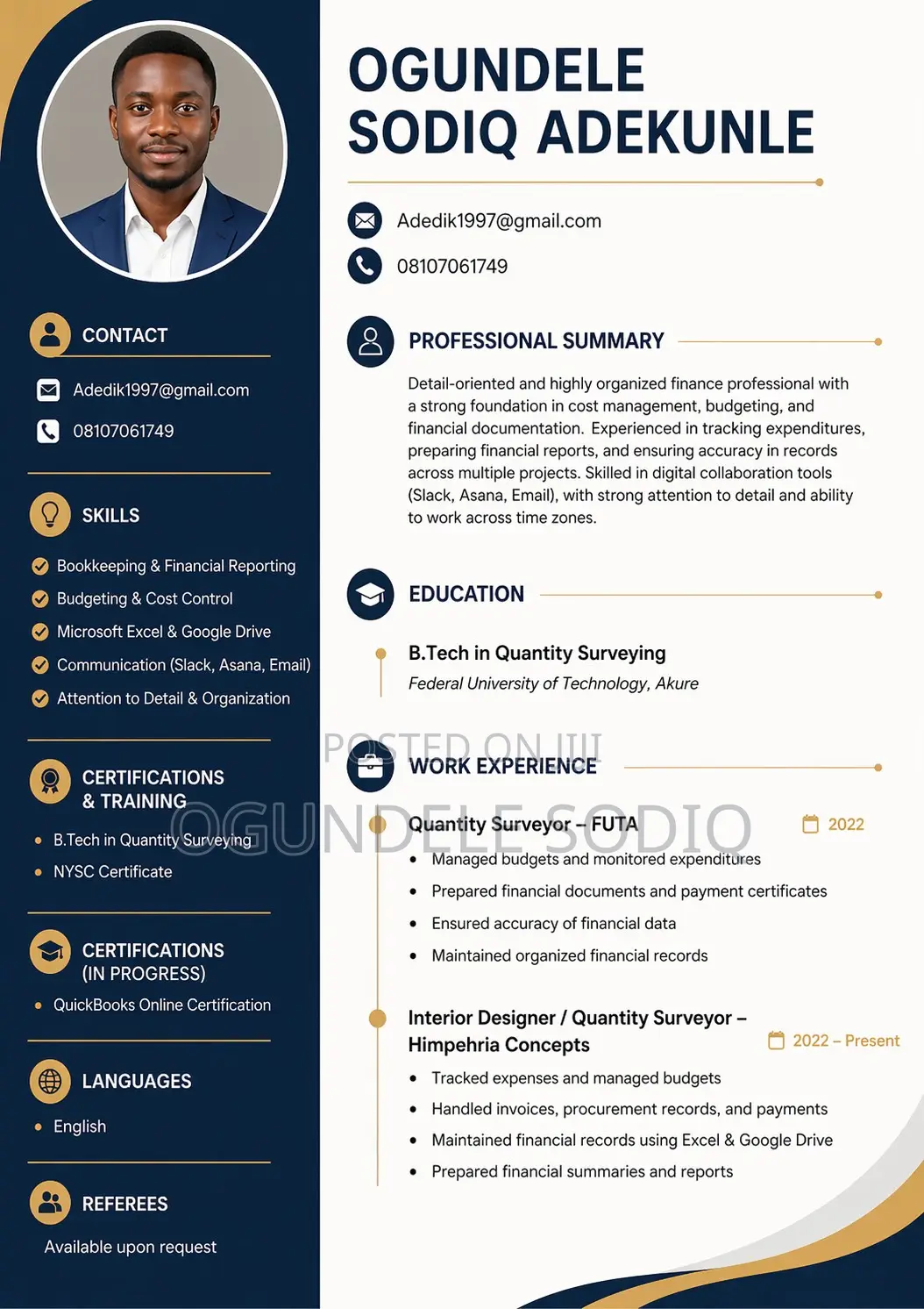 Computing IT CV