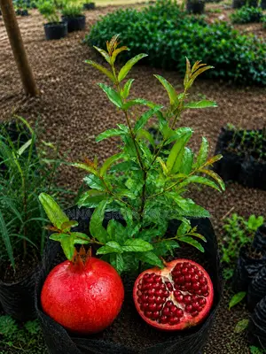 Healthy Pomegranate Seedlings (Flowers Already Forming) – High Yield