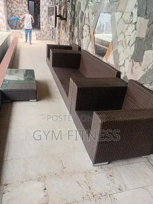 Brown Synthetic Rattan Outdoor Sectional Sofa Set