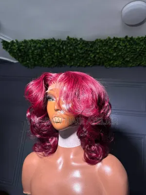 SDD Raw Vietnam Donor Burgundy Bouncy 5x5 Closure Wig (Preorder)
